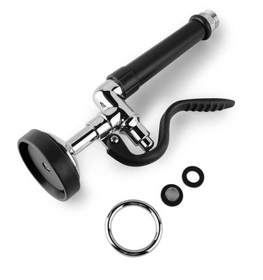 Pre Rinse Sprayer Commercial Sink Faucet Spray Valve Chrome Finished (Black),...