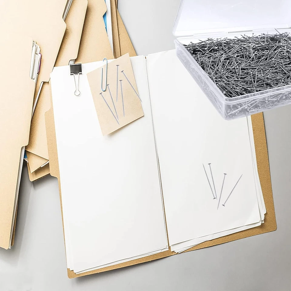 500/2000 peças de alfinetes retos para artesanato, alfinetes de costura para alfinetes de costureira de tecido... - Imagem 2 de 4