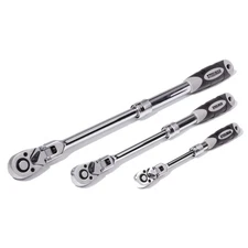 Steelman 3 Pc Extendable Flex Head Ratchet Set Tool Wrench Comfort Grip 96753