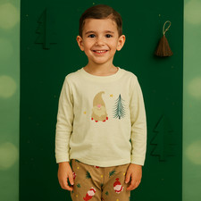 Christmas Gnome Kids Pajama Set  Santa Print Festive Nightwear NWT