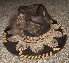 handmade cowgirl western hat with unique designs size 57