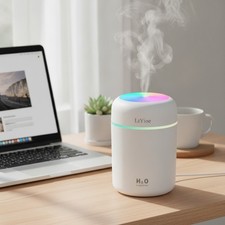 Elegant Mini Humidifier with Night Light and Two Mist Modes - USB Compatible