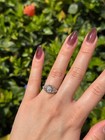 Vintage Art Deco Style Gothic 14K White Gold Diamond Ring Size 6.5 — photo 2