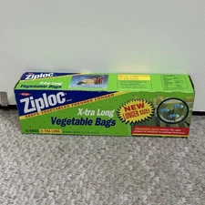 Vintage 1993 Dow Ziploc Vegetable Bags Xtra Long 12 Bags - New