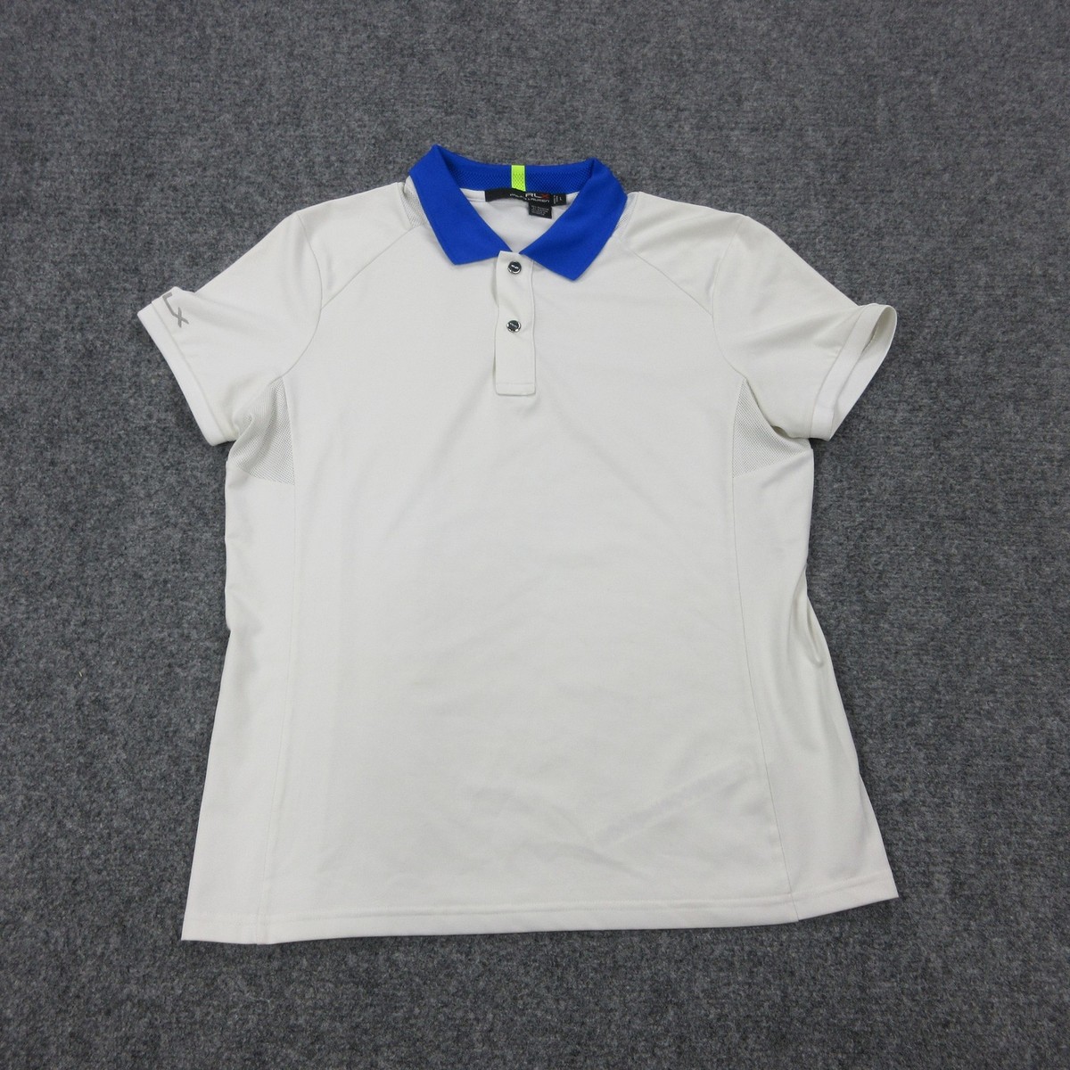 RLX ゴルフポロシャツ US Mサイズ ホワイト RLX Ralph Lauren Polo Shirt Womens L White Blue Collar Golf
