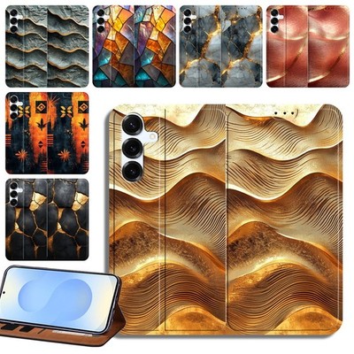 Gilded Textur Design Leder Cover Case für Samsung A04/A13/A22/A41/A52/A70/A71