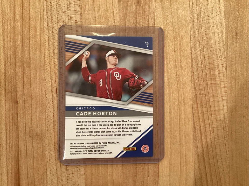 2022 Panini Elite Extra Edition Auto - Cade Horton #7 Lowest Price  (AU, RC) - Image 3 of 3