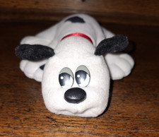 VINTAGE 1986 TONKA "NEWBORN POUND PUPPY" WHITE W/BLACK SPOTS 8" GREAT CONDITION