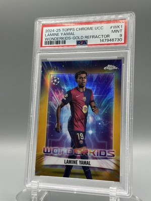 /50 PSA Low Pop - 2024 Topps Chrome Uefa Club - Wonderkids Lamine Yamal Gold