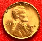 1947-S Lincoln Wheat Cent Penny GEM RED BU From an Original Bank Roll