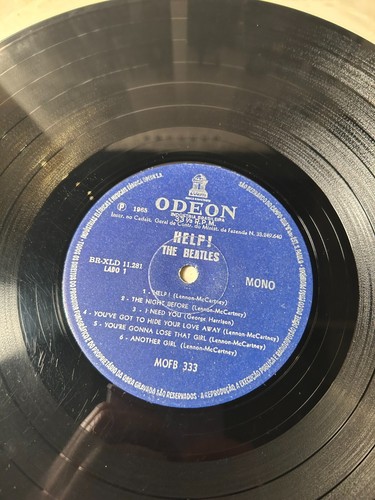 Beatles HELP 1965 MONO blue label Brazil Odeon LP Vinyl john lennon RARE import - Picture 4 of 6
