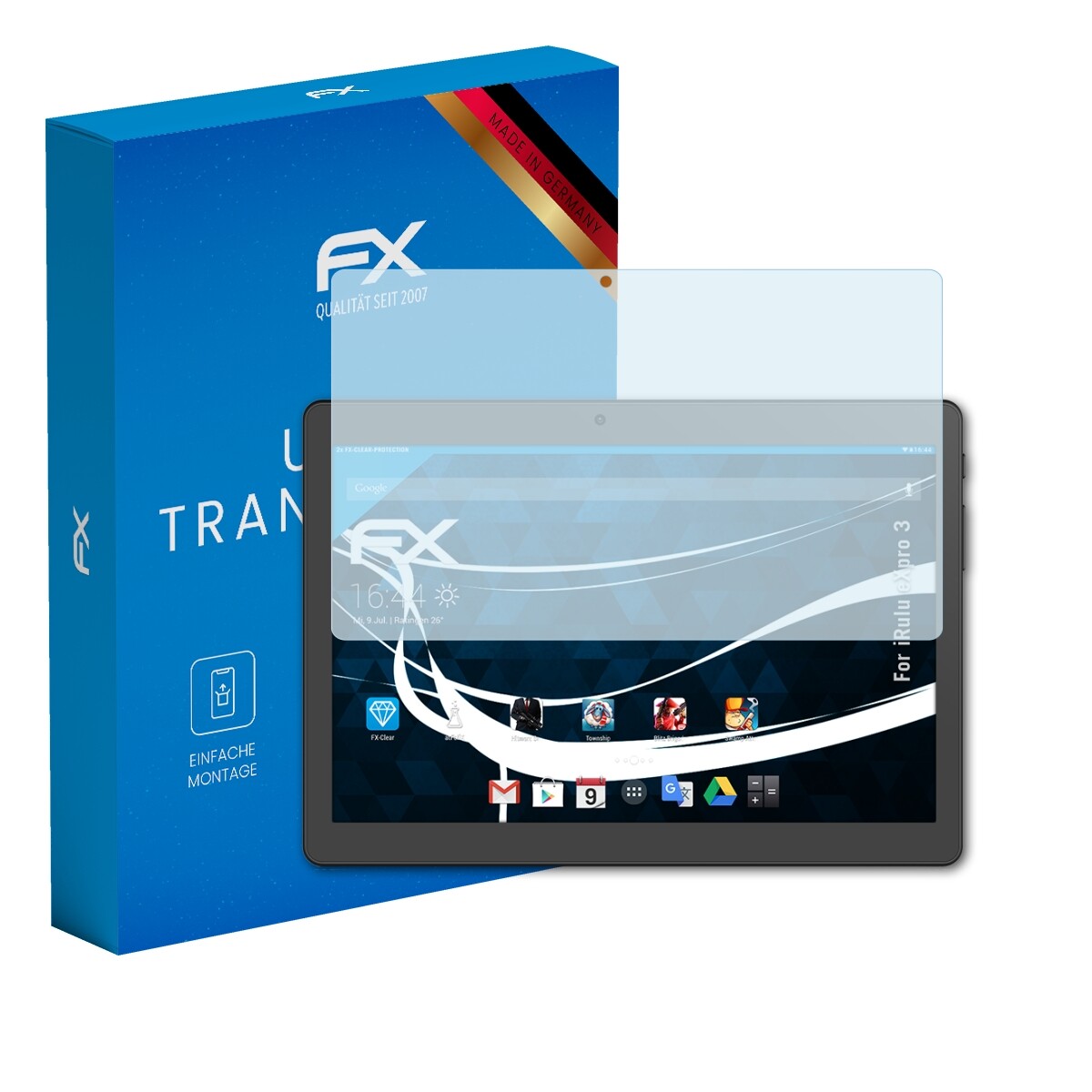 atFoliX 2x Displayschutzfolie für iRulu eXpro 3 Schutzfolie klar Folie