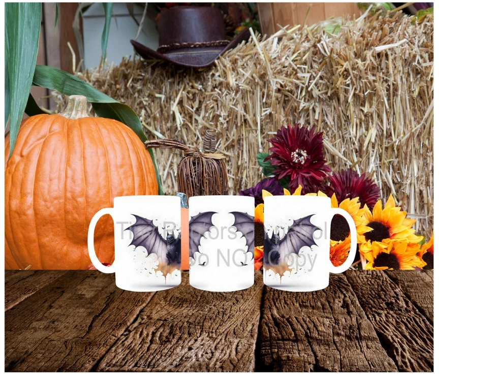 Taza de café Halloween Bat theme 15 oz, ELECCIÓN, personalizada, envío GRATIS, regalo, otoño Foto 4 de 4