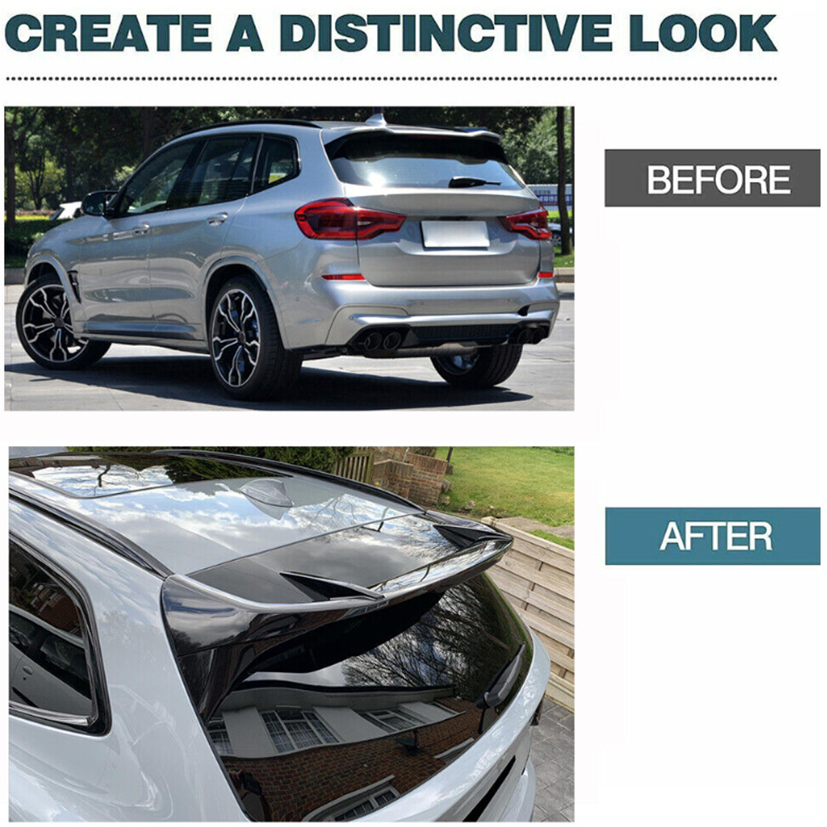 X3 Rear Window Gloss Black Rear Roof Spoiler Window Wing For BMW X3 M Sport X3 G01 ...