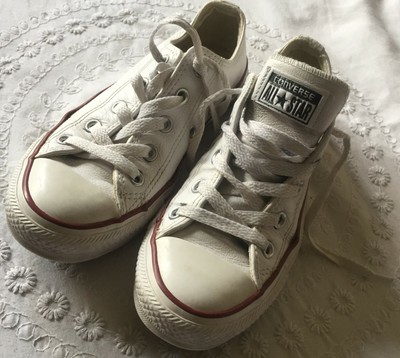 white leather converse size 4