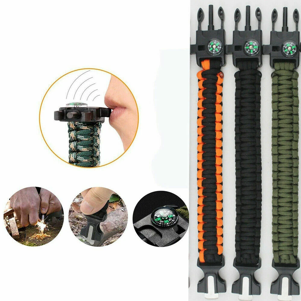 Paracord survival bracelet with flint deals