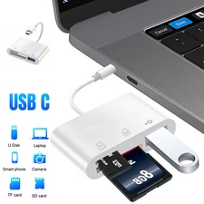 Type C Memory Card Reader, with SD Micro SD USB 3 Ports, for MacBook Pro Laptop