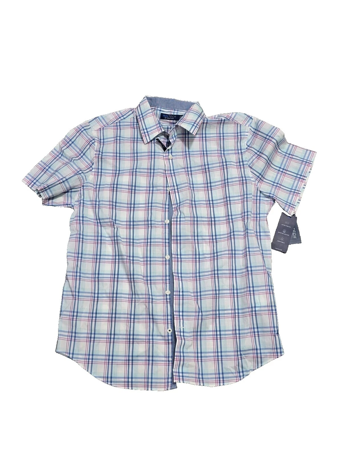 Nautica Short Sleeve Regular Fit Dress Shirts for Men