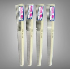4 Vintage Dupont White Nylon Barber Tapered Combs USA new 7 1/2