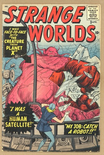 Strange Worlds #3 ¡En muy buen estado Kirby! Ditko! ¡Ciencia ficción! Marvel Comics T674 1959