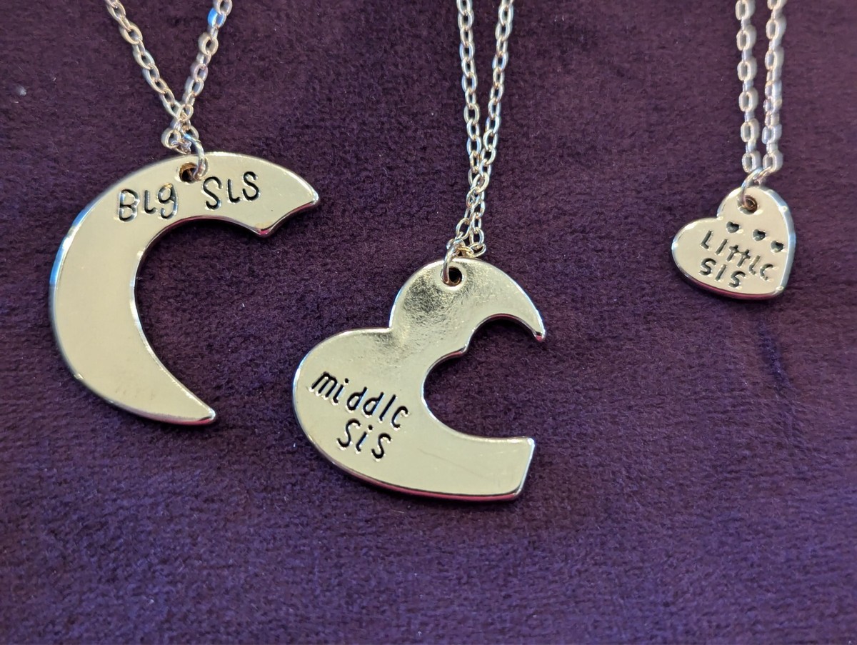 Big Sis Middle Sis Little Sis Necklace Sister Gift From Sister