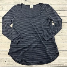 Evereve + Michael Stars Long Sleeve Striped Shirt Women's Small Blue
