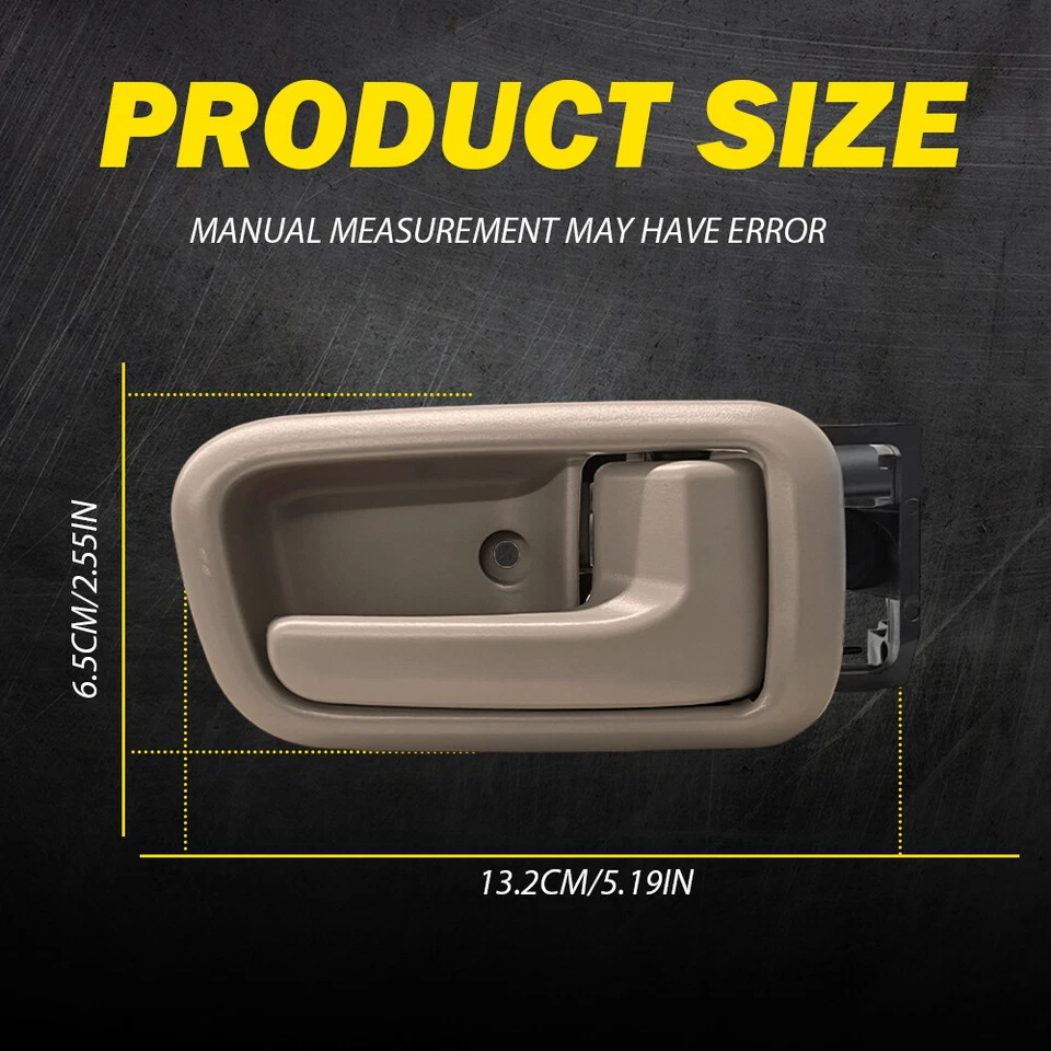 Par de manijas de puerta interior trasera izquierda y derecha beige para Toyota Tundra 2000-2006 Foto 4 de 4