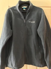 Columbia Field Gear Fleece Jacket Men L  Navy  Full Zip Cozy Athleisure