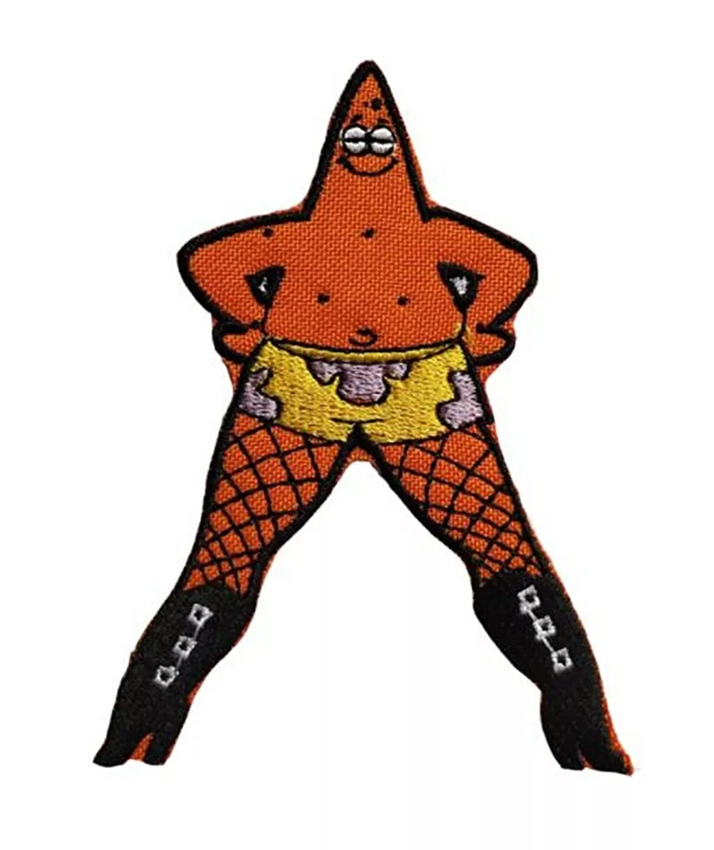 Spongebob Cartoon Patrick Star in Boots Embroidered Iron on Patch