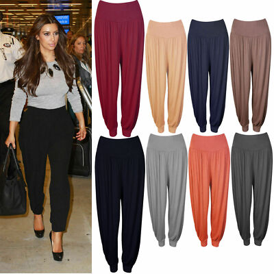 Women Full Length Hareem Ali Baba Pants Ladies Baggy Hareem Trouser Plus Size