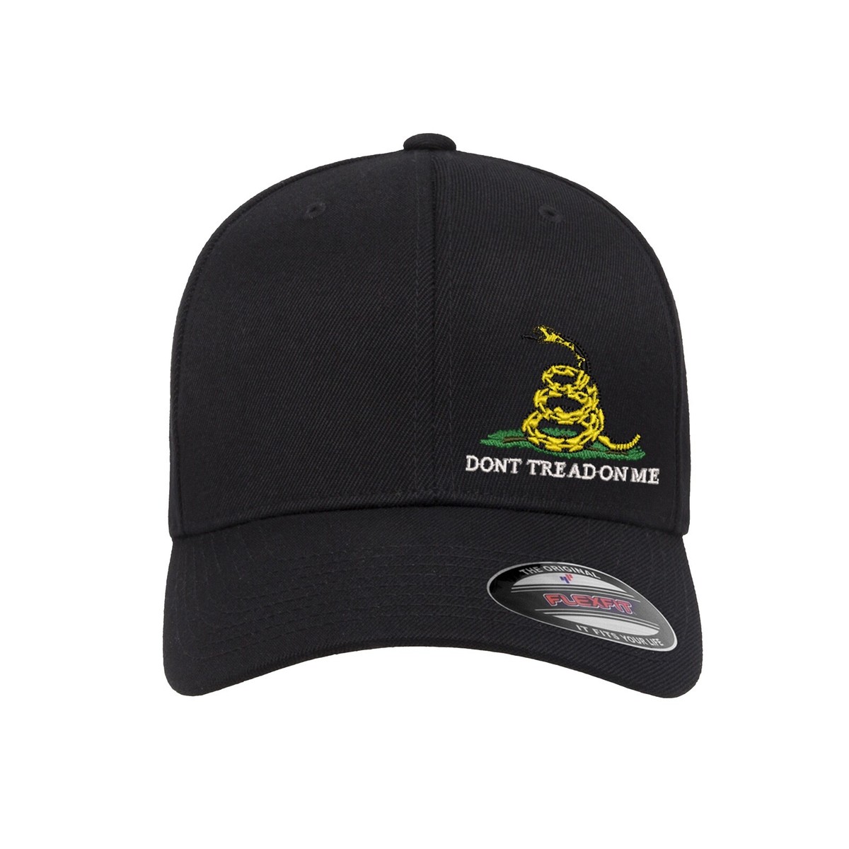 Don't Tread On Me Side Logo Embroidered Flexfit Fitted Ball Cap