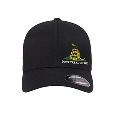 Don't Tread On Me Side Logo Embroidered Flexfit Fitted Ball Cap