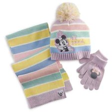 New Disney's Minnie Mouse Hat, Gloves  Scarf Set