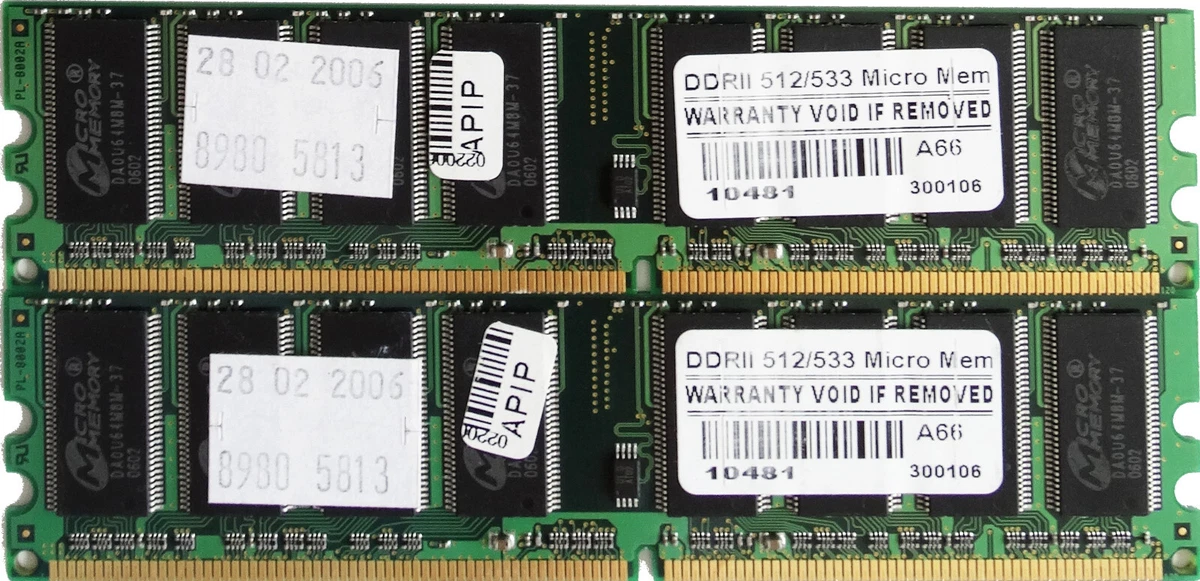 Barrette RAM 512 Mo DDR2 PC2-4200S - Pour Ordinateur Portable HP - Occasion