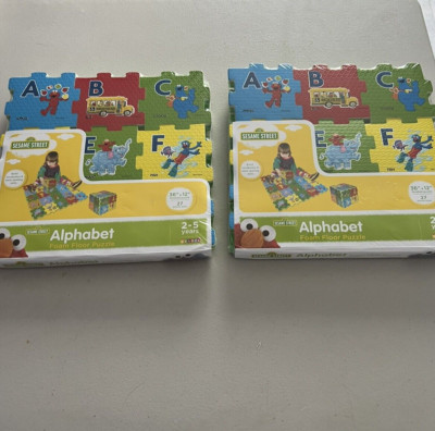 Sesame Street 27 Pieces Alphabet Foam Floor Puzzle 36'' x 12'' Elmo Grover Cookies