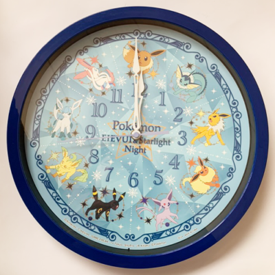 Eeveelutions Pokemon Premium Wall Clock Blue Eievui Starlight