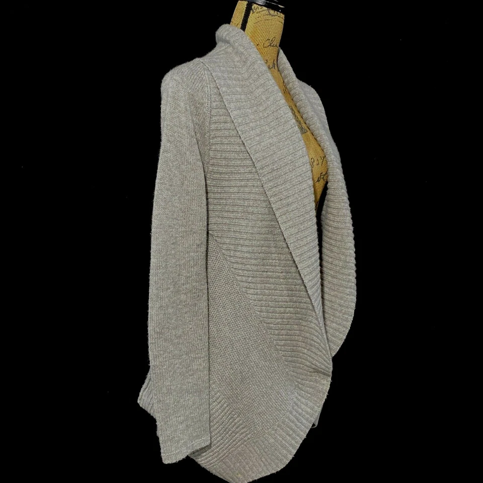 Cardigã Robert Rodriguez M suéter robusto cinza xale colarinho cashmere bl cacoon - Imagem 3 de 4