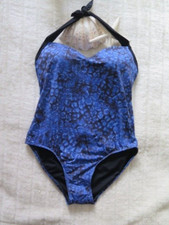 NEW JETS LADIES 12 AUS Maillot One Piece Swimwuit Moulded Cups NEW Blue/Black