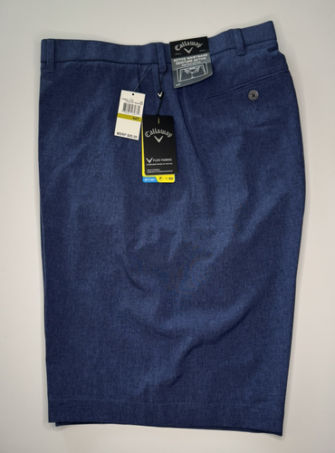 Callaway Golf Men's Shorts Big & Tall, 44T, Stretch Waist, Flat Front, Blue NWT