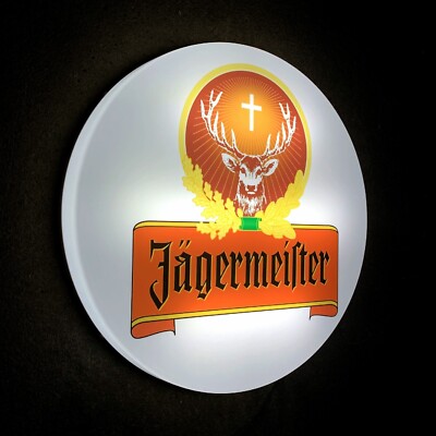 JAGERMEISTER Leucht LED Bar Schild Logo Kneipe Bier Lager ALE Männerhöhle JAGER BOMB
