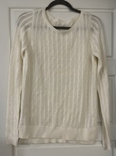 Loft Cream White Lightweight Sweater- S