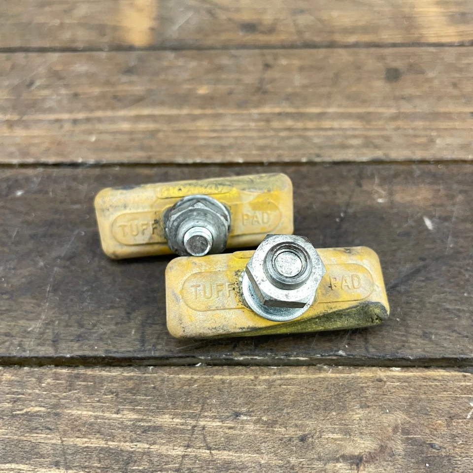Vintage Skyway Tuff Pads Yellow Brake Pad Old School BMX Shoe OG 80s Threaded - Image 4 of 4