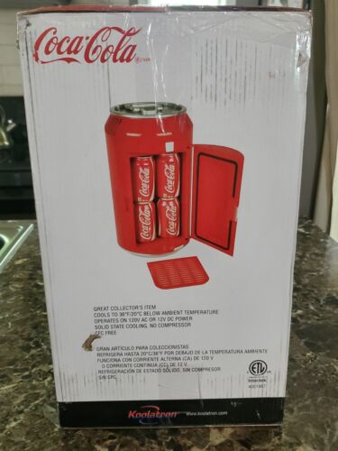 NEW Coca Cola Coke Can Mini Fridge Refrigerator Koolatron Portable Cooler CC06 - Picture 2 of 3
