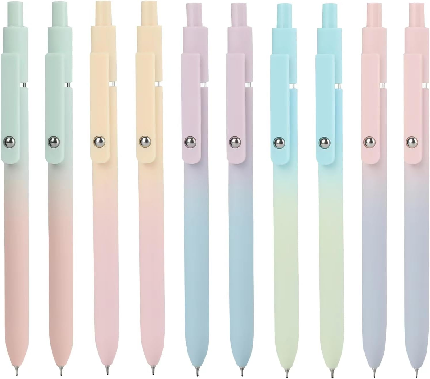 Gel Pens, 10 Pcs 0.5Mm Quick Dry Black Ink Pens Fine Point Smooth Writing Pens,