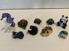 Vintage Land & Sea Collectables Nature Series Lot of 9: Frog Ladybug Skunk Seaho