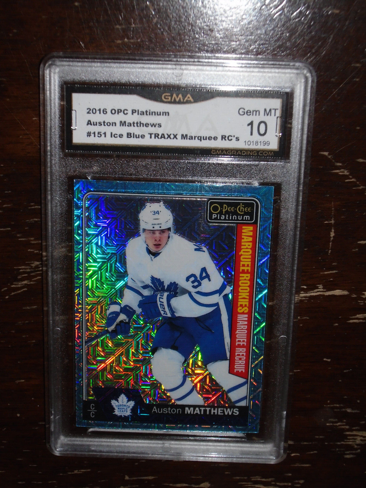 2016 O-PEE-CHEE PLATINUM/AUSTON MATTHEWS/ICE BLUE TRAXX/MARQUEE ROOKIE'S/GMA 10! view 6
