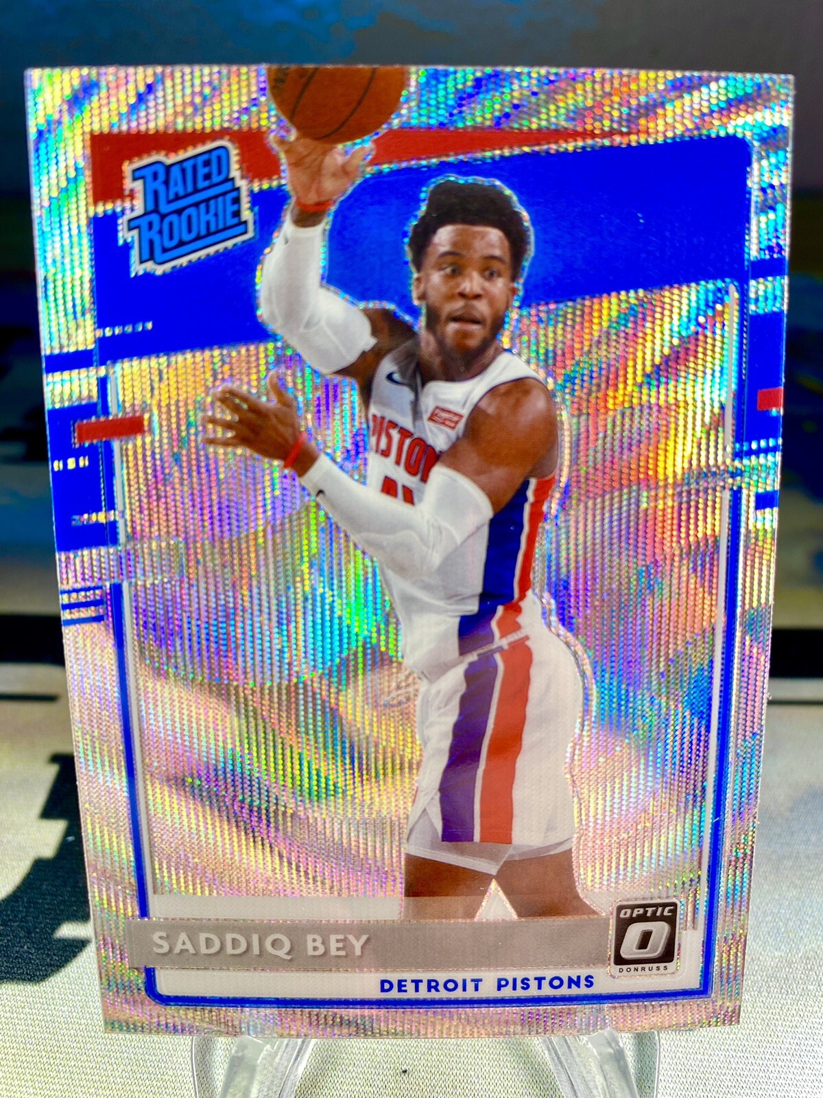 2020-21 Saddiq Bey Panini Donruss Optic Silver Wave Prizm Rated Rookie #169