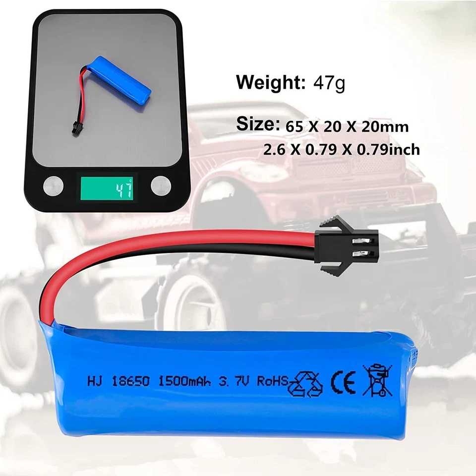 3.7V 1500mAh 15C Li-po Battery Rechargeable with SM Plug USB For RC Cars Boats - Image 4 of 4