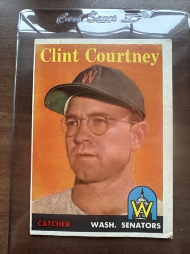1958 Topps Baseball Card Yellow Letter # 52 CLINT COURTNEY Washington senators