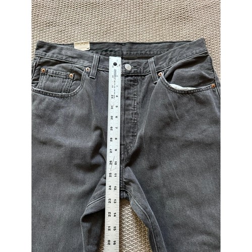 Levi's 501 Mens Jeans Black Wash Straight Leg Denim Pants Raw Hem Size 32 NWT - Picture 7 of 10